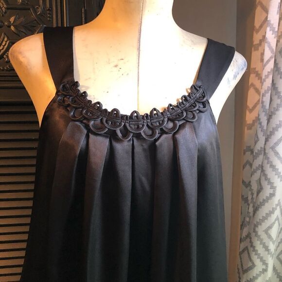 Oscar De La Renta Black Formal Romantic Flirty Feminine Satin Slip Dress XS - Picture 3 of 6